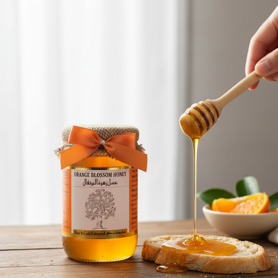 Orange Blossom Honey – Light Golden Honey Rich in Vitamin C, Boosts Immunity and Promotes Better Sleep.