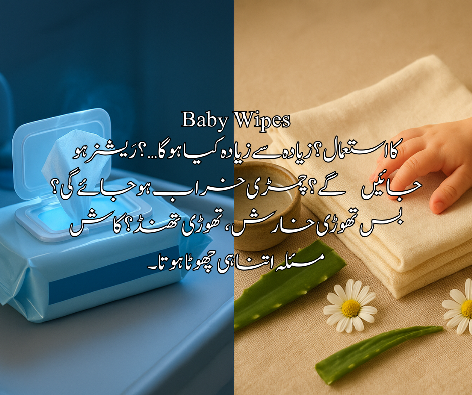 👶 Baby Wipes کا استعمال&nbsp; لازمی کریں زیادہ سے زیادہ کیا ہو جائے گا…؟ &nbsp; &nbsp; بچوں کو&nbsp; رَیشز ہو جائیں گے ،جلد خراب ہو جائے گی، بس&nbsp; ٹھنڈ نہیں لگنی چاہیے۔