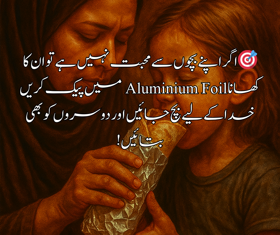 🎯 اگر اپنے بچوں سے محبت نہیں ہے تو ان کا کھانا Aluminium Foil میں پیک کریں خدا کے لیے بچ جائیں اور دوسروں کو بھی بتائیں!