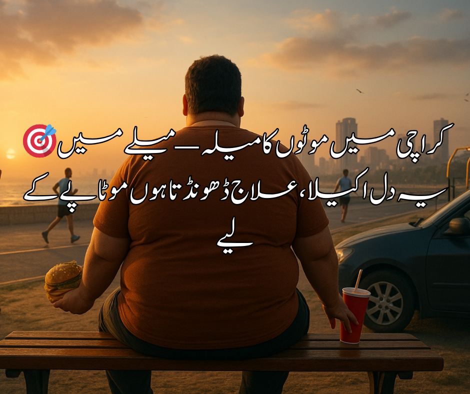 🎯 کراچی میں موٹوں کا میلہ — میلے میں یہ دل اکیلا، علاج ڈھونڈتا ہوں موٹاپے کے لیے