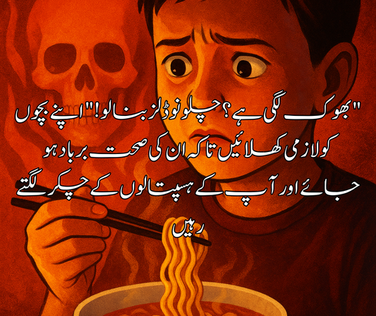 "بھوک لگی ہے؟ چلو نوڈلز بنا لو!" اپنے بچوں کو لازمی کھلائیں تاکہ ان کی صحت برباد ہو جائے اور آ پ کے ہسپتالوں کے چکر لگتے رہیں
