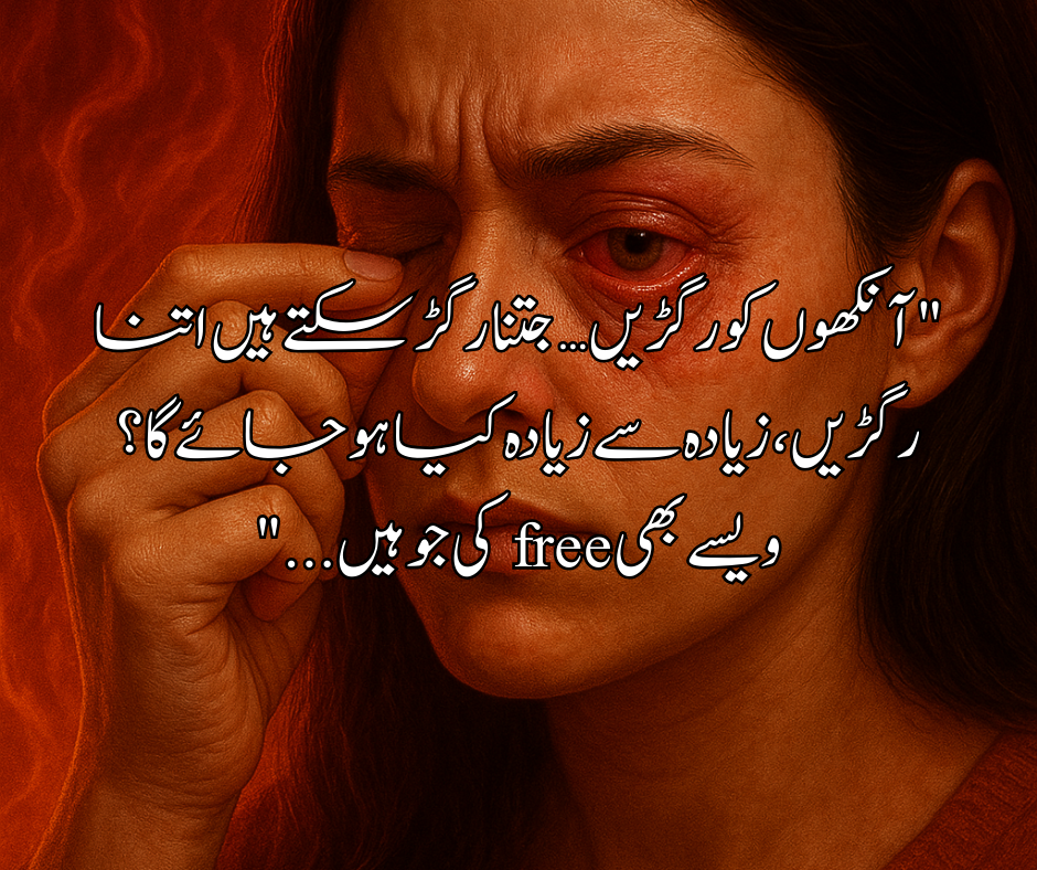 "آنکھوں کو رگڑیں… جتنا رگڑ سکتے ہیں اتنا رگڑیں، زیادہ سے زیادہ کیا ہو جائے گا؟ ویسے بھی free کی جو ہیں..."