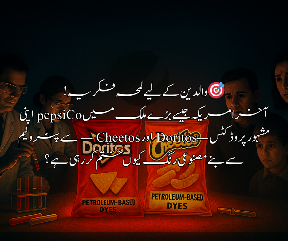 🎯 والدین کے لیے لمحہ فکریہ! آخر امریکہ جیسے بڑے ملک میںpepsiCo اپنی مشہور پروڈکٹس — Doritos اور Cheetos — سے پٹرولیم سے بنے مصنوعی رنگ کیوں ختم کر رہی ہے؟