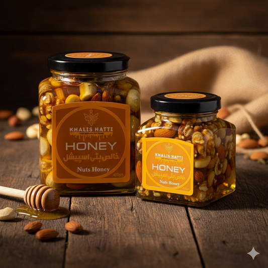 🍯 قدرتی جنگلی بیری &nbsp;چھوٹی مکھی نٹس ہنی (450 گرام)

خالص جنگلی بیری شہد + منتخب قدرتی نٹس — ایک متوازن اور ذائقے سے بھرپور امتزاج