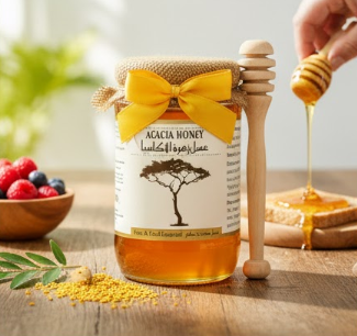 Raw Acacia Honey – Light Golden, Mild Sweet Taste, Ideal for Diabetics and Healthy Living.