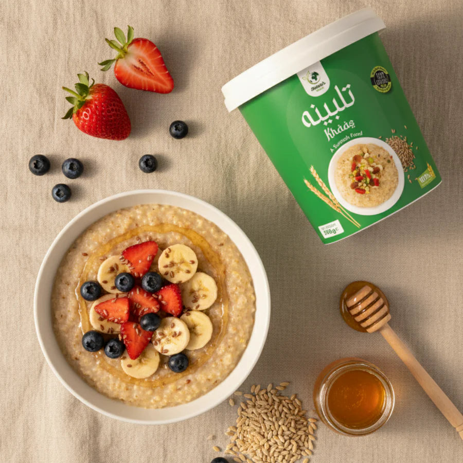 Indulge in&nbsp;Talbina Khaas, a time-honored delicacy that blends the natural richness of&nbsp;barley flour, milk, and honey&nbsp;into a creamy, comforting porridge. Rooted in tradition and crafted with care, this 100% organic, homemade dish offers both nourishment and delight.