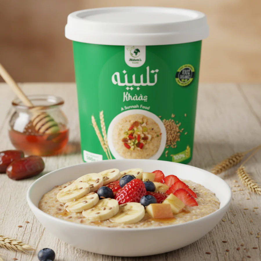 Indulge in&nbsp;Talbina Khaas, a time-honored delicacy that blends the natural richness of&nbsp;barley flour, milk, and honey&nbsp;into a creamy, comforting porridge. Rooted in tradition and crafted with care, this 100% organic, homemade dish offers both nourishment and delight.