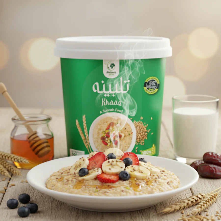 Indulge in&nbsp;Talbina Khaas, a time-honored delicacy that blends the natural richness of&nbsp;barley flour, milk, and honey&nbsp;into a creamy, comforting porridge. Rooted in tradition and crafted with care, this 100% organic, homemade dish offers both nourishment and delight.